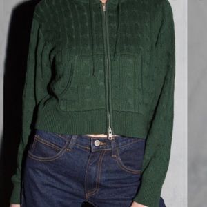 brandy melville green sweater jacket